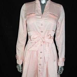 Aria Dress Peach Button Down Long Sleeves CORSET